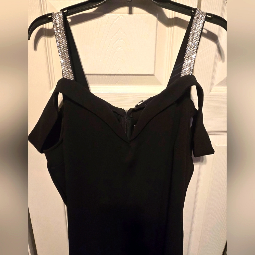 3X Black Dress with Diamond Straps